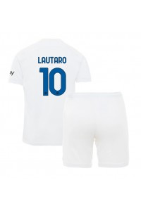 Fotbalové Dres Inter Milan Lautaro Martinez #10 Dětské Venkovní Oblečení 2023-24 Krátký Rukáv (+ trenýrky)
